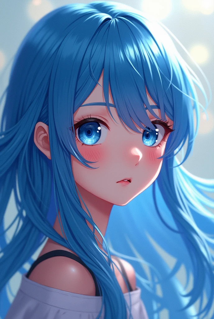 Long blue haired ager amine