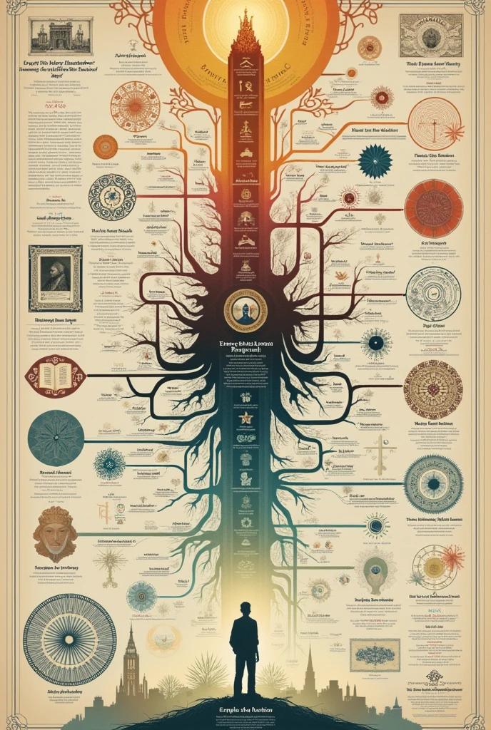 Make a key diagram on the literary currents