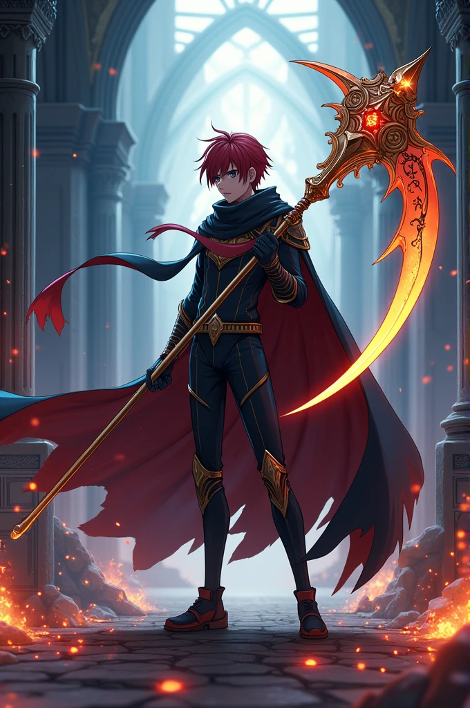I want you to create a cardinal weapon that is a scythe, from the anime the legend of the shield hero