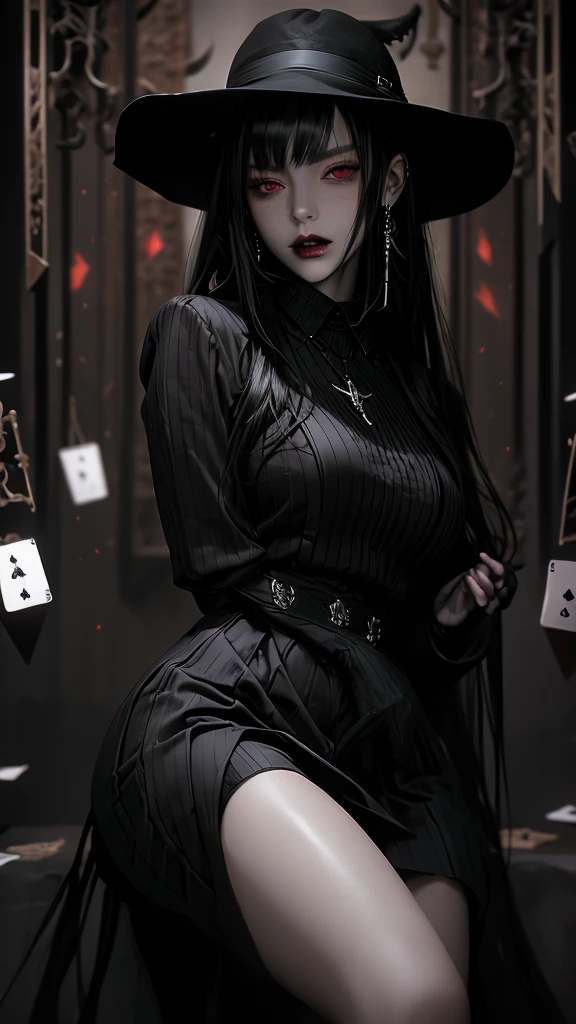 A captivating gothic catgirl, adorned with a black hat, poses against a backdrop of digital art by Yang J. Trendsetting CG society themes intertwine with gothic and fantasy gothic art elements. Her enchanting eyes and dark, mystical aura exude an air of beauty and allure. The artwork, in the style of fantasy, showcases a dark, brooding portrait of a gothic catgirl, with a touch of Tom Bagshaw's distinctive dark fantasy art style.8k
