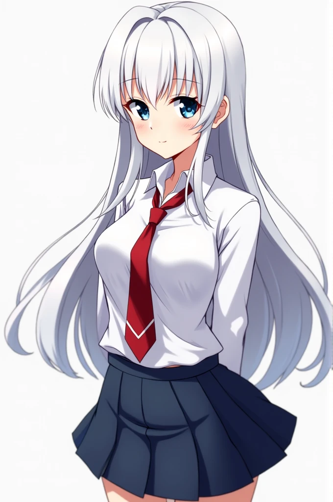 Boku no hero academia template a 16 year old girl with long white hair and blue eyes wearing the ua uniform talking