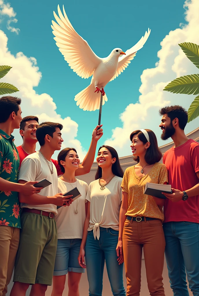 buwan ng wikang mapagpalaya Philippines 
pilipinos and dove with pen and paper