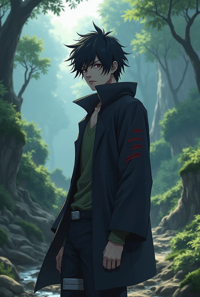 Kaneki with black hair in the,naruto universe