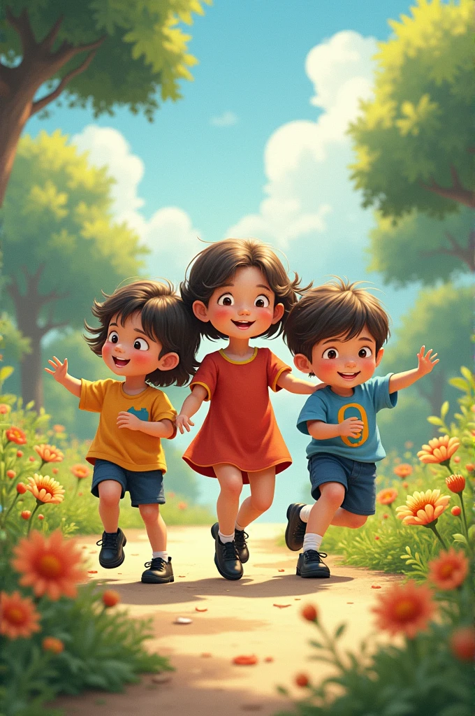 Children with black shoes