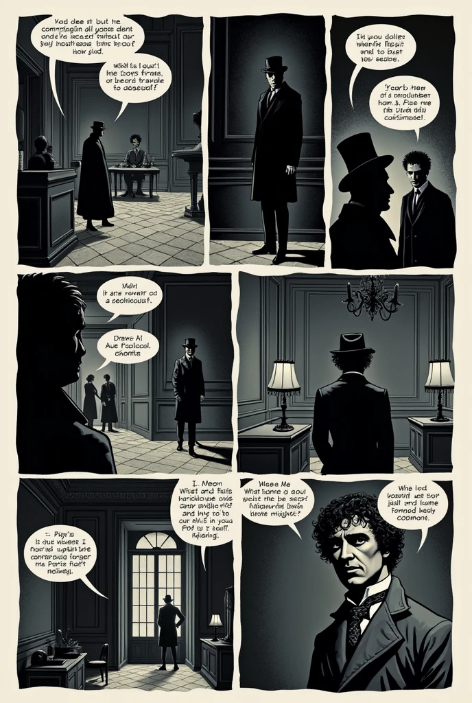 Make me a comic strip from the book The Purloined Letter by Edgar Allan Poe