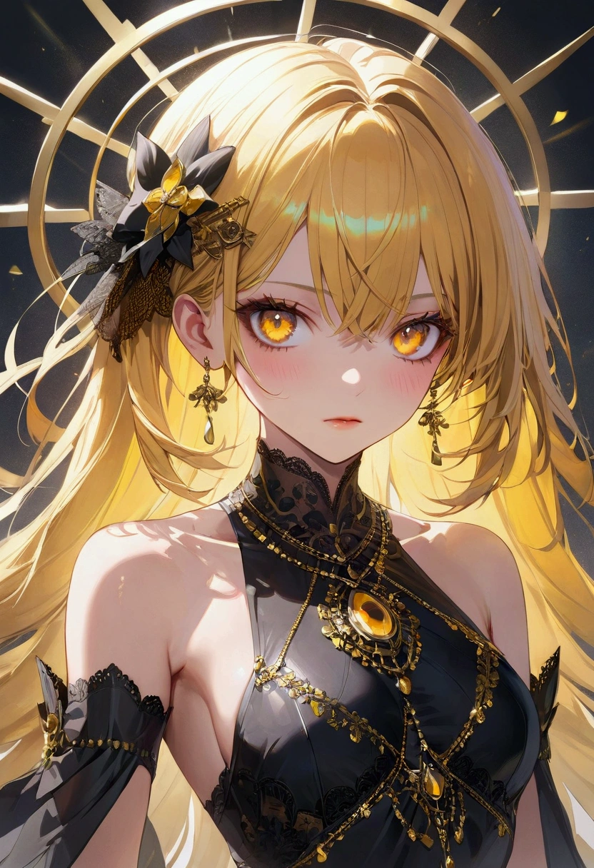 A girl with yellow hair yellow eyes