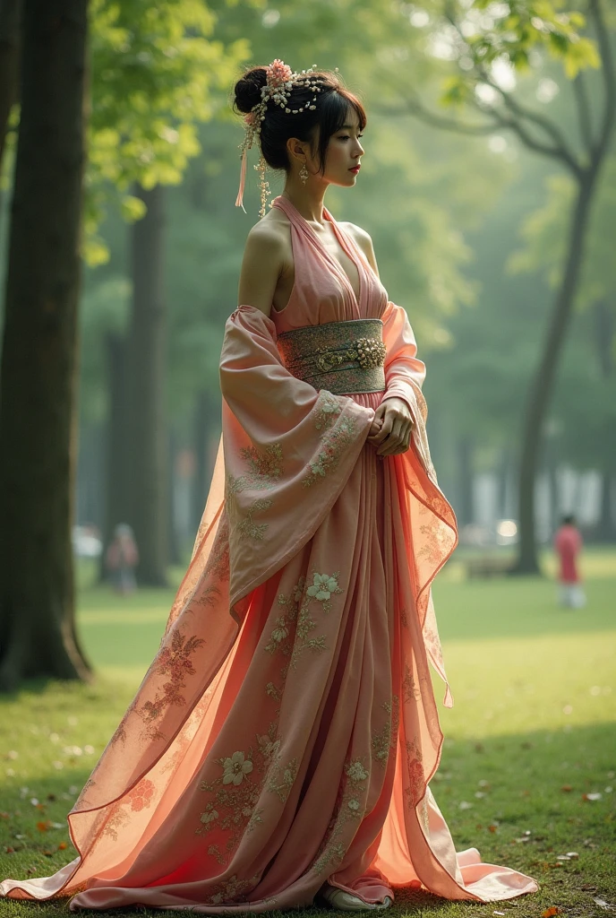 (( Japanese Cloth:1.5)) ,sleeveless, park