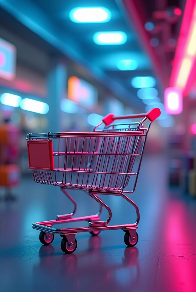Image with shopping cart,attracting to buy, with background to draw attention