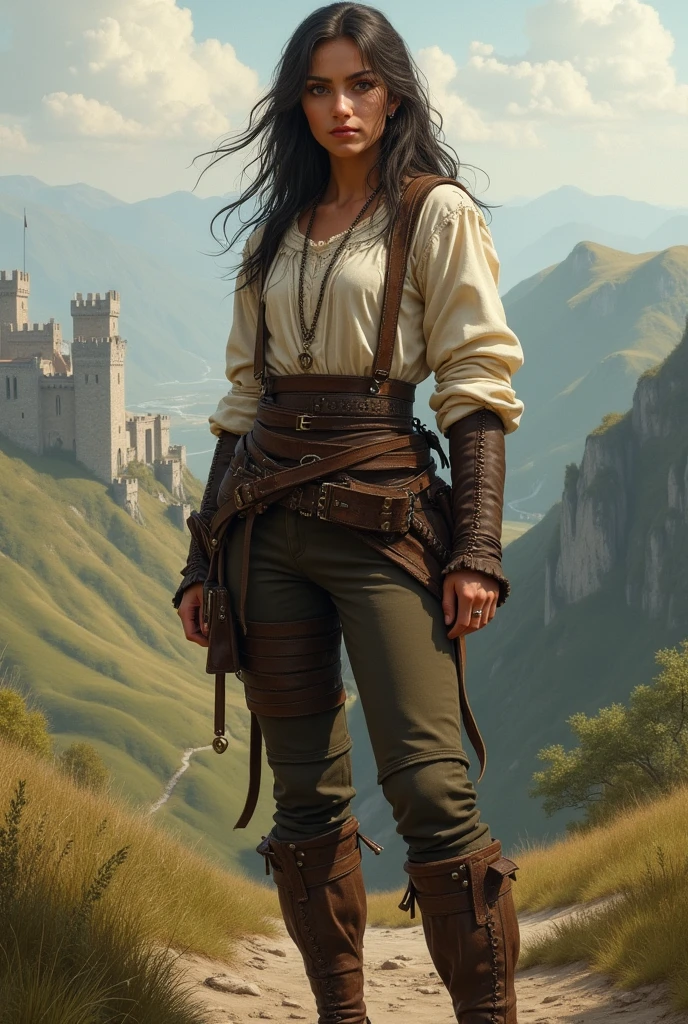 Medieval woman in breeches