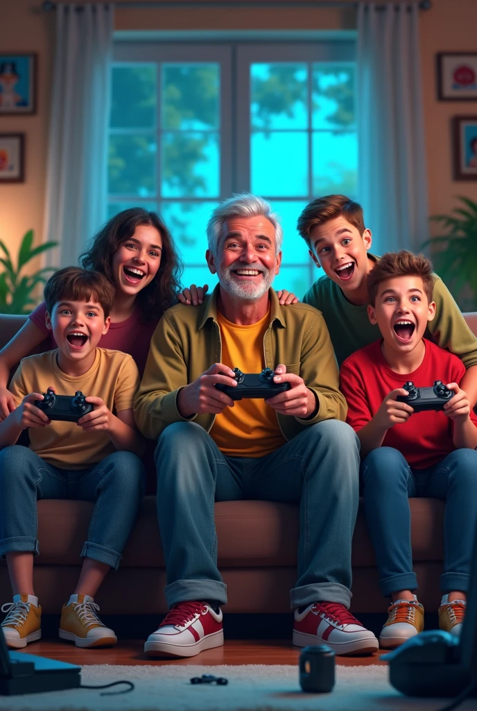 changuitos gamers ,1 dad 2 sons and a daughter