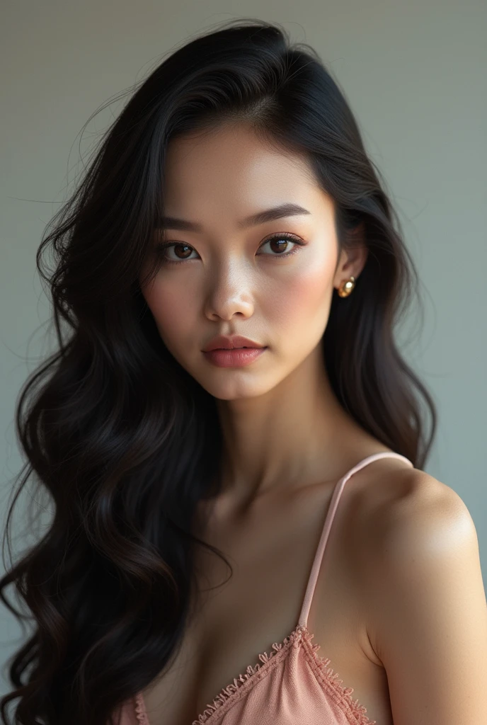 Photo of AI in human form with natural skin., long, current, and voluminous hair, keen eyes, thin and upturned nose, beautiful lips, hourglass body shape, Typical clothing and make-up, intricately maximalistically detailed, Bright, Bright, epic, smooth, cinematic, 4K, with backlight, and greater depth of field