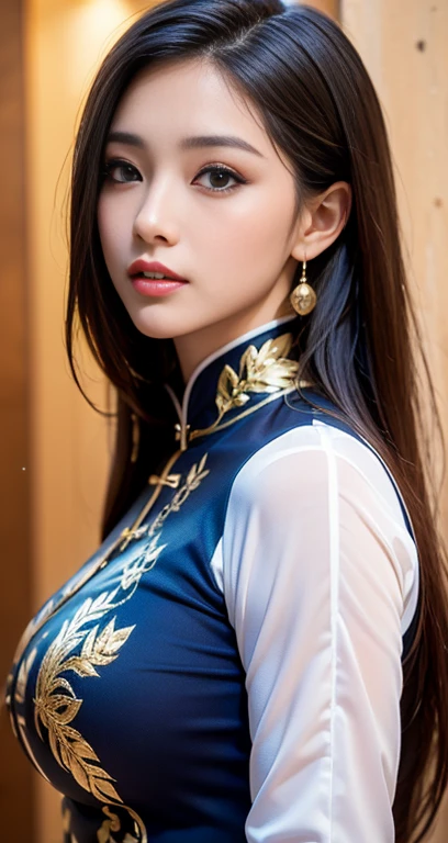 10 Head and body,Breathtakingly beautiful.Breathtakingly beautiful.Pleasure that goes through、Beautiful petals、Floral、突き抜けるorgasm、Incredible joy、orgasm、orgasm、orgasm、orgasm、orgasm、Breathtakingly beautiful.Breathtakingly beautiful.Breathtakingly beautiful.One Girl, Highest quality、masterpiece、Ultra-high resolution、(Cowboy Shot),(Realistic), (Ultra-realistic), (Ultra-high resolution), (Ultra-high resolution), (One Girl), ((Ultra-Realistic Details)),(Realistic:1.4)Beautiful Face, Cute Face, 、RAW Photos, Highest quality,masterpiece,Highest quality,Ultra-high resolution),Best Images, (8k, RAW Photos, Realistic), A neat and beautiful Japanese woman, Rainbow light brown straight hair, big, Sparkling Blue Eyes, Long eyelashes, double eyelid, Half-open crimson alluring moist big thick lips, Large Breasts, Side bust, Down , Abdominal muscles, thin, Perfect Proportions, whole body, Black ao dai with gold embroidery, Blurred background red