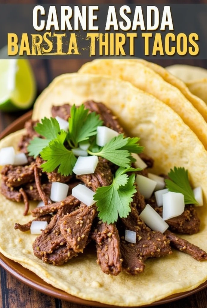 To prepare carne asada tacos, start by marinating 1 pound of flank or skirt steak in a mixture of minced garlic, fresh lime juice, fresh orange juice, olive oil, cumin, chili powder, salt, and pepper. Allow the steak to marinate in the refrigerator for at least an hour or overnight for the best flavor. Next, preheat a grill or stovetop pan to high heat and cook the steak for 3-5 minutes per side, depending on your preferred level of doneness. Once cooked, let the steak rest for a few minutes before slicing it thinly against the grain. Warm corn tortillas on the grill or in a skillet, then fill them with the sliced steak. Top the tacos with diced onions, fresh cilantro, and a squeeze of lime juice for a burst of flavor. Enjoy your homemade carne asada tacos with your favorite side dishes and salsas.
