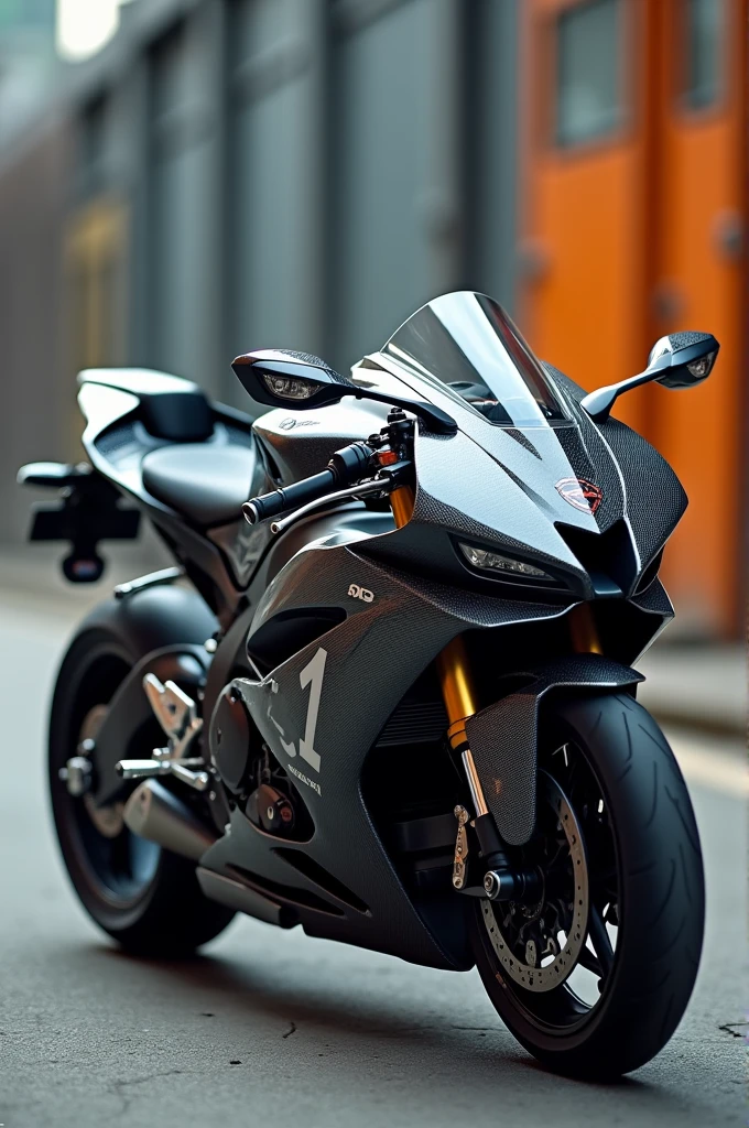 Sports bike with number 01