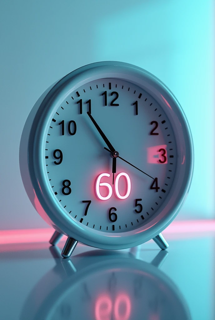 A tik tok cover photo with a 60 second clock and a mirror