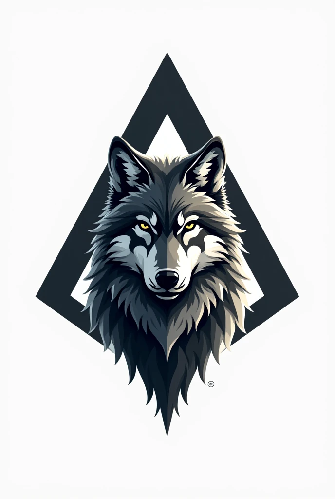 A wolf inside a triangle For a logo In an abstract way 