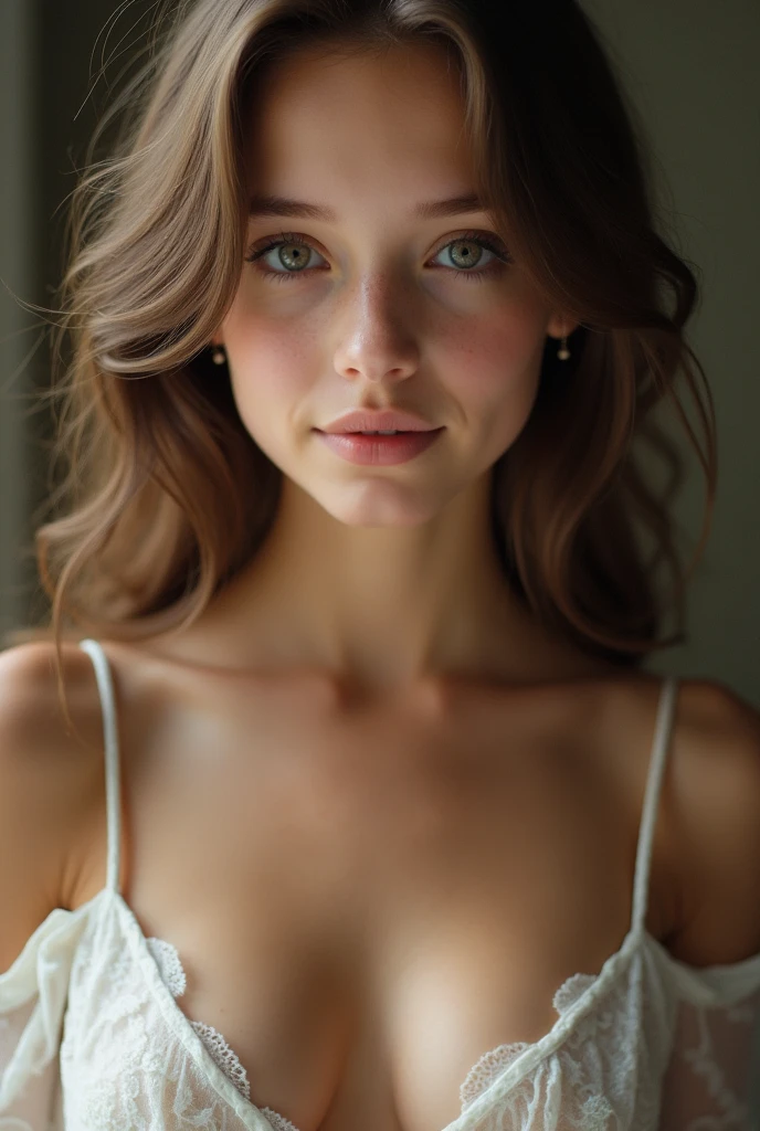((1 Russian girl)), (Read Manzanares) (Tween Model, , young)), ethereal beauty, slim,Hard breasts, Sof, ((David Hamilton Style)), Close-up photo,full body