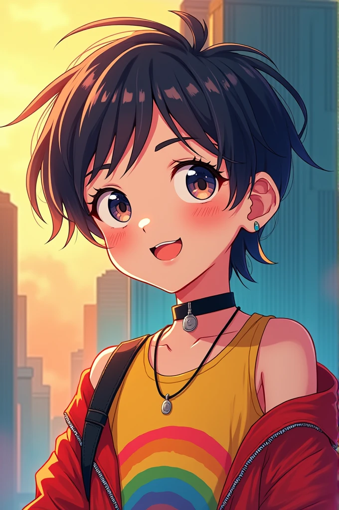 Make me a picture of a gay anime character