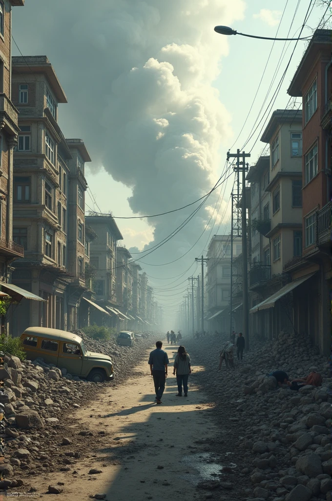 Visuals depicting the damage and chaos that hit a city or village due to their presence.