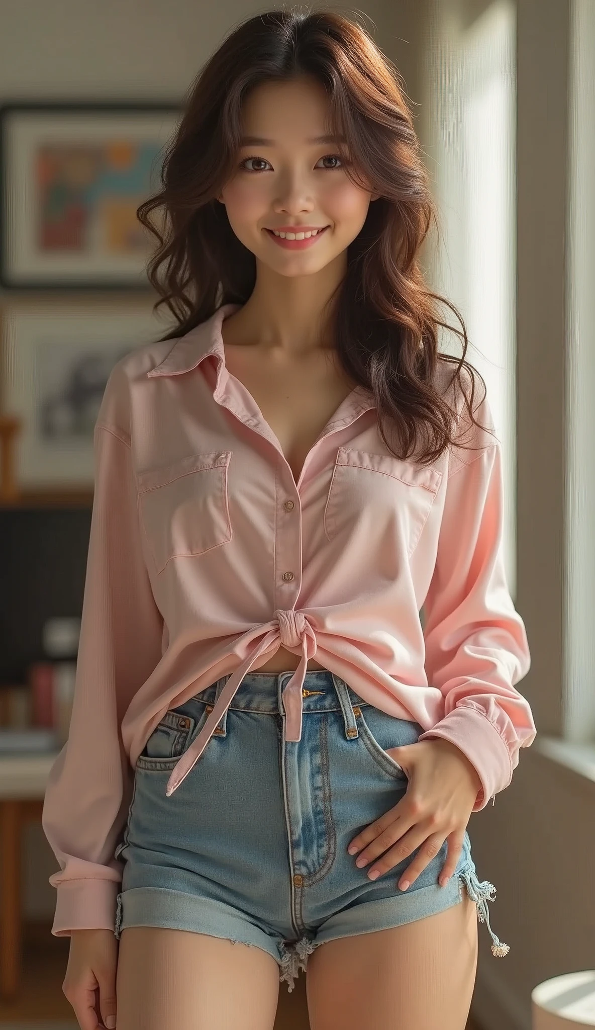 masterpiece, Better Quality, High resolution, ((Photorealistic:1.4, RAW Photos, 超High resolution,Best image quality: 1.4)), ((Don't Split)),((Upper body 1.5)), Fine and beautiful eyes, Natural color lip, ((Big smile:1.5)), ((Random cute curly hair)), ((Breast sizes range from large to medium:1.3)), ((random fall clothes:1.6)), ((Random light wear:1.2)),((Use your brain、Eyeballs under the arms:0.9)), ((Peeking from below)), ((Hotel)), ((Random and cute expressions)),, ((10 Girls、Ten people standing in a row:1.5)) Highly detailed and professional lighting、 ((Random and cute expressions:1.5))、 ((Underarm display:1.5))、 ((Show your armpits:1.5))、 ((I can see your thighs:1.5))