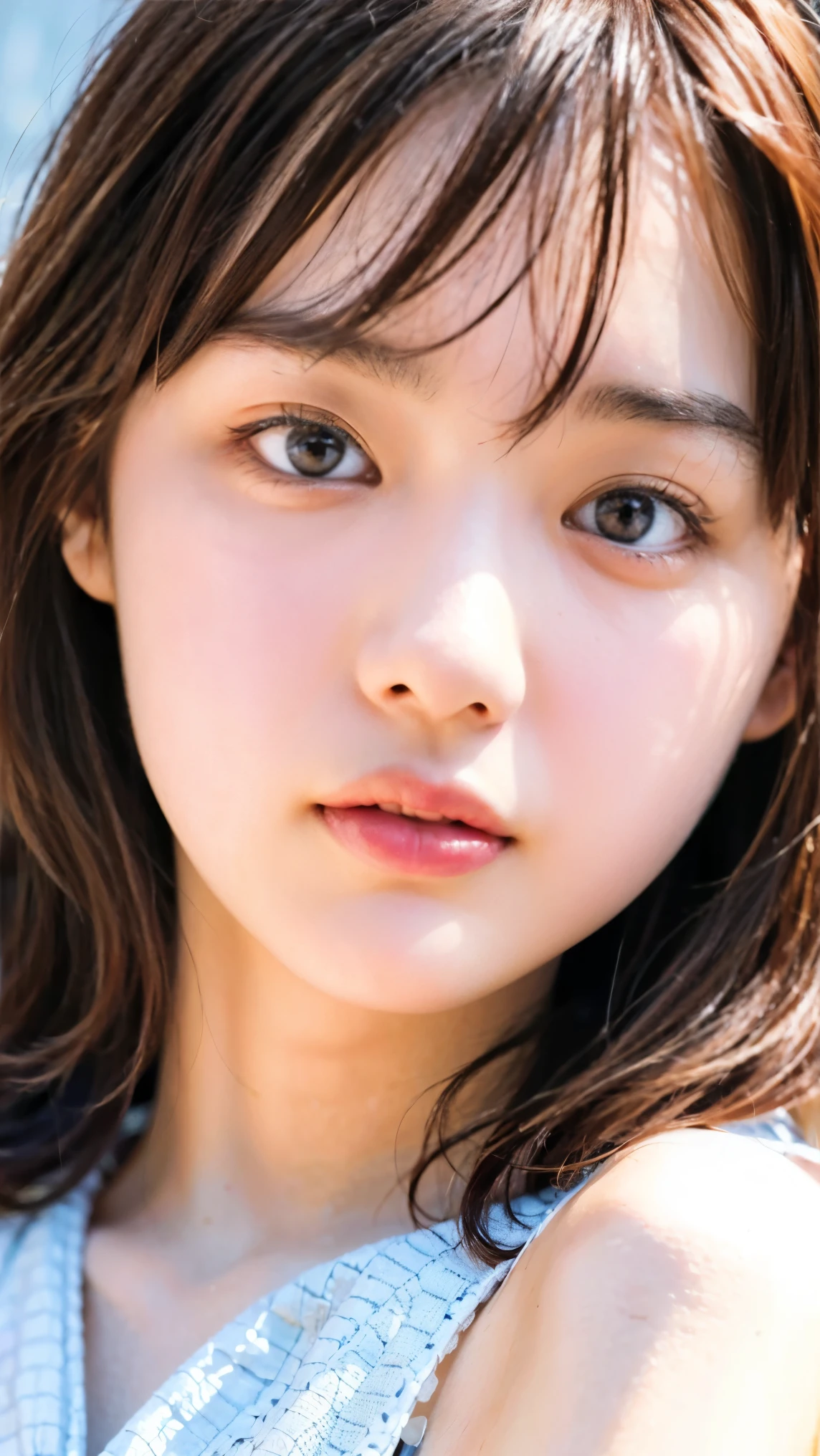 Everything modern:1.66, Cute Japanese Women Photos, smile, 20-year-old, Oil and hair palm for one-length straight hair:1.55, (photo Realistic:1.4), (hyper Realistic:1.4), (Realistic:1.3), (Smoother lighting:1.05), (Improving the quality of cinema lighting:0.9), 32K, 1 girl,20-year-oldの女の子, Realistic lighting, Backlight, The light shines on your face, Ray Tracing, (Bright light:1.2), (Improvement of quality:1.4), (Highest quality Realistic textured skin:1.4), fine grain, Detailed face,(smile:0), (Emphasis on face close-up:1.3), (Enhances the beauty of skin texture:1.1),((Extremely precise and accurate anatomy:1.0)), (Enhances the beauty of skin texture:1.1), Clean and glowing skin, mesh, thin:1.2, (Realistic:1.3), Realisticなライティング, (Smoother lighting:1.05), 32K, One Japanese woman, fine grain, Detailed face, (Film Grain:1.1),(Accentuates body lines:1.1), High resolution, Natural look, Kind eyes, Improves hair quality, Delicate light and shadow, Transparent muscles, Graceful pose, Beautiful Eyes, Sharp details, Soft light reflection, Beautiful contours, Delicate skin tone, Fine hair texture,Cute Japanese Women Photos,