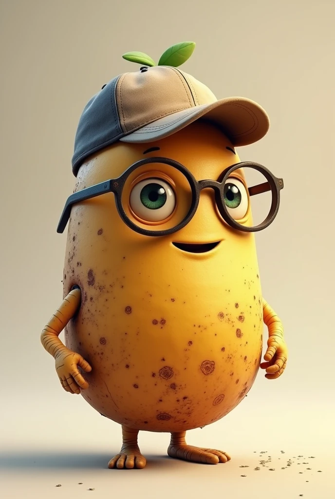 Melloco tuber with glasses and baseball cap