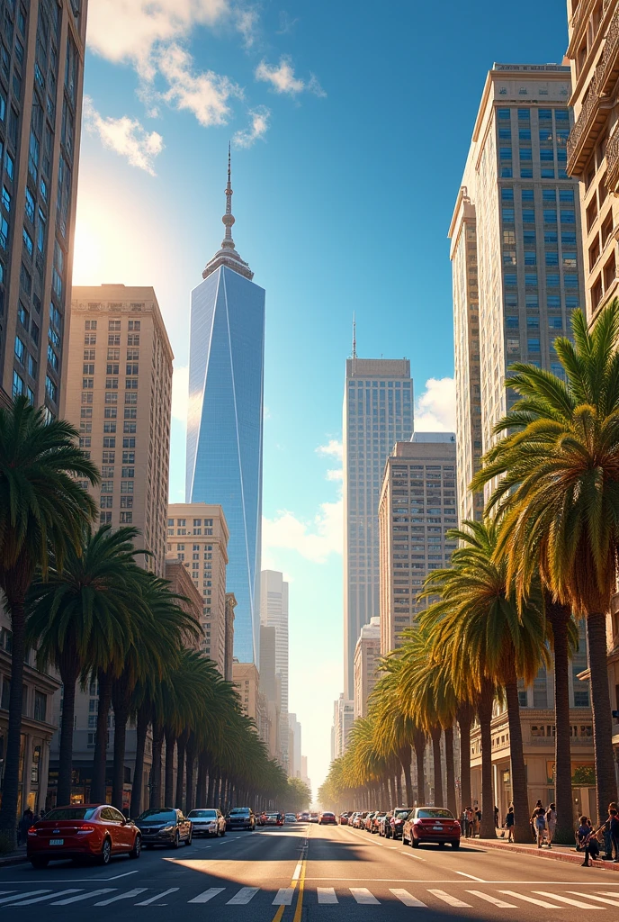 A realistic view of Los Angeles, vibes, a very beautiful afternoon that draws a lot of attention and that I would probably use as wallpaper