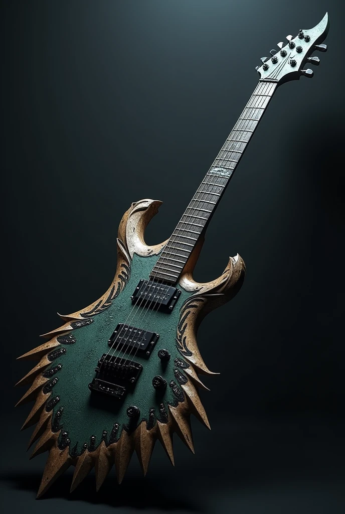 musical intrument guitar, The arm of the guitar is a macuahuitl