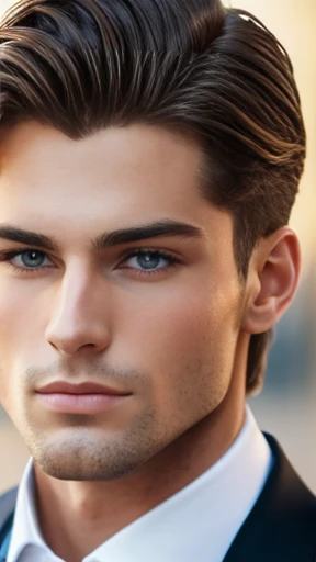 A male model Auerbach focus on the face