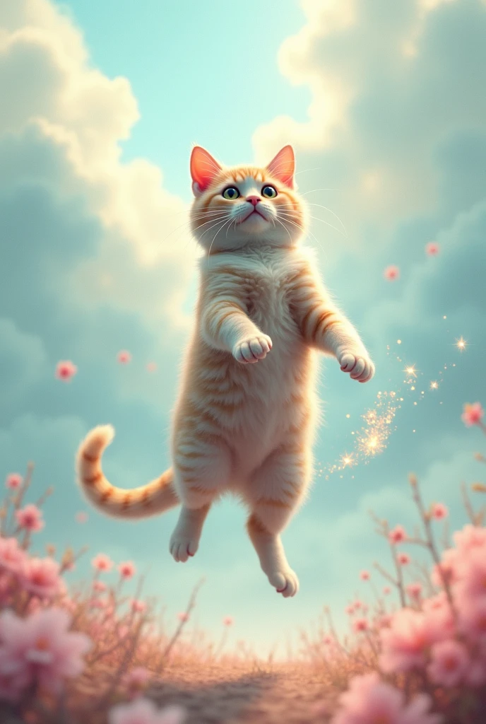 A cat flying 