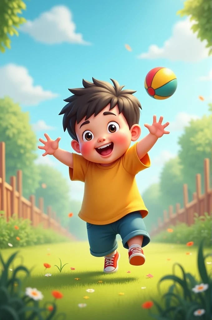 Fassa chubby boy playing ball