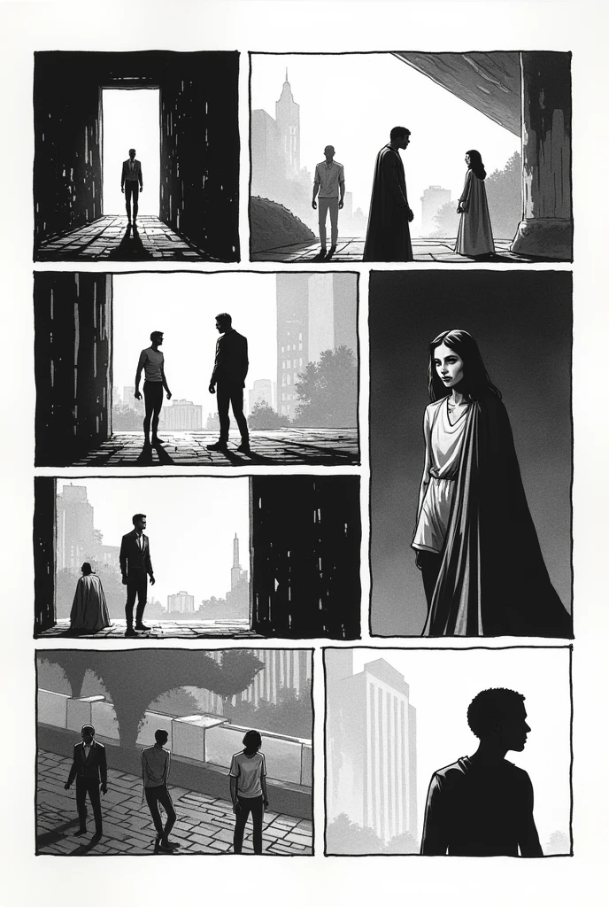 Create two pages with vignettes because it will be a comic with a very brief story that they talk about and it is in black and white.
