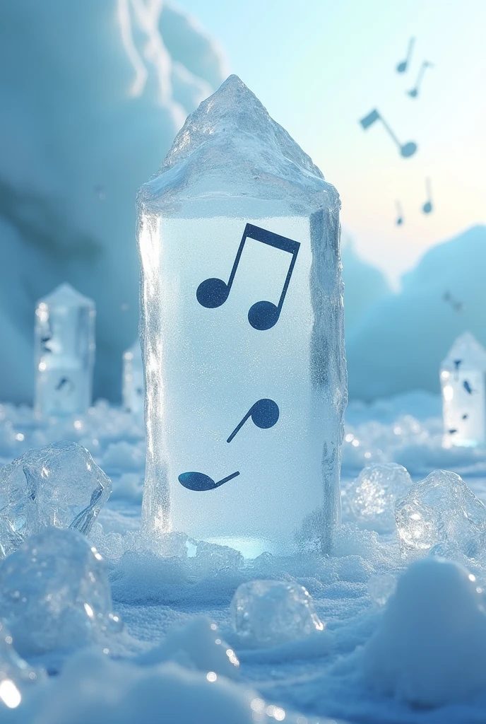 Musical notes in the ice