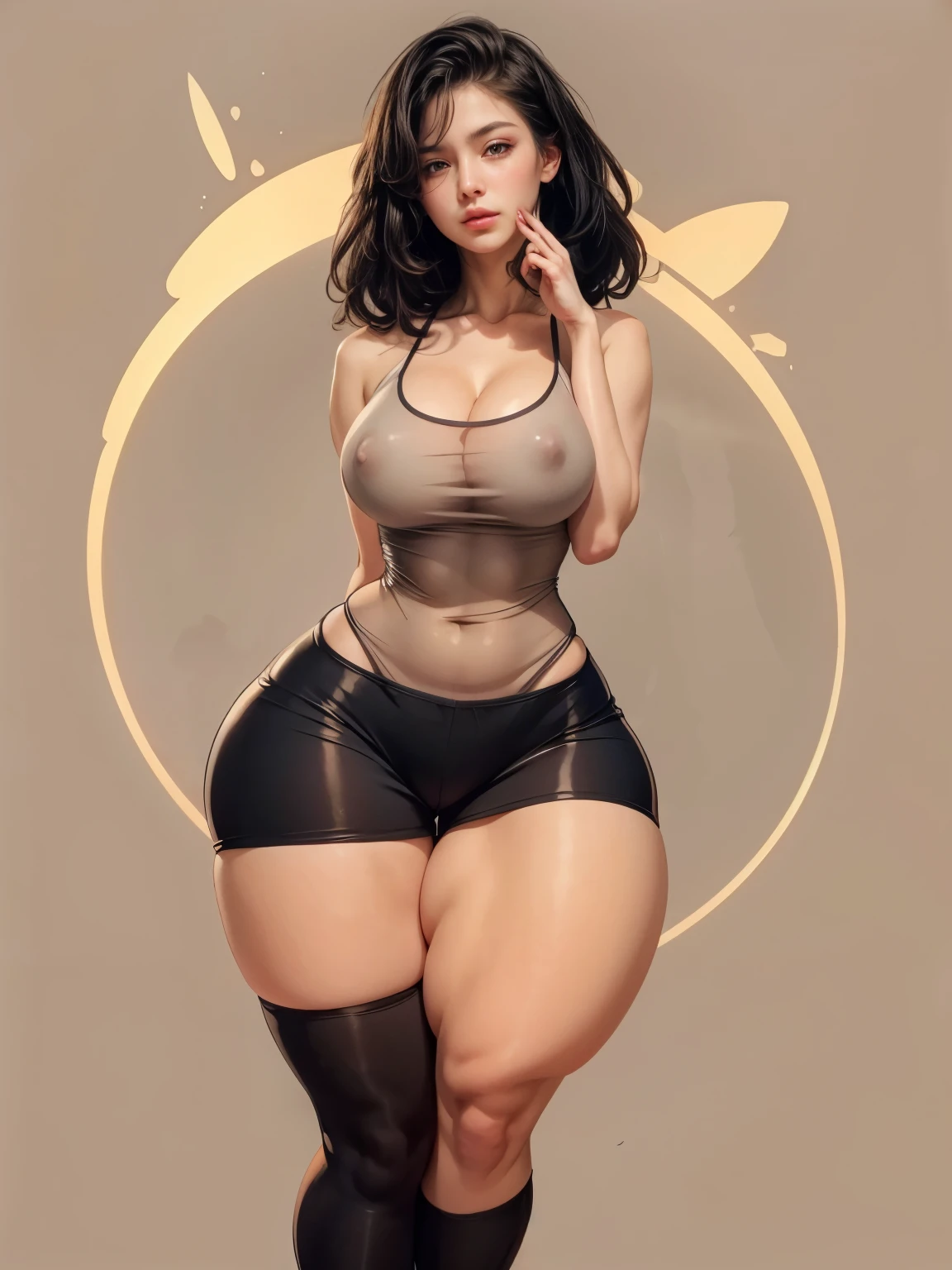 a detailed beautiful woman wearing transparent clothes, detailed nipple, detailed hands and fingers, detailed vagina, photorealistic, 8k, hyper detailed, masterpiece, cinematic lighting, dramatic lighting, vibrant colors, elegant, sensual, erotic, female form, intricate details, realistic skin textures, chiaroscuro, dramatic shadows, high contrast