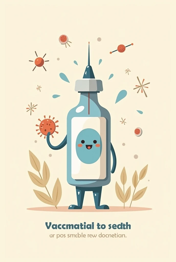 Imagine that you were responsible for publicizing this government campaign and you created a poster to explain vaccination to a population that is very easy to draw., without any person a little more detailed