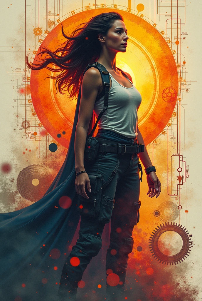 A symbol that has engineering elements, creativity and business. With the archetypes and colors of explorer and hero female version