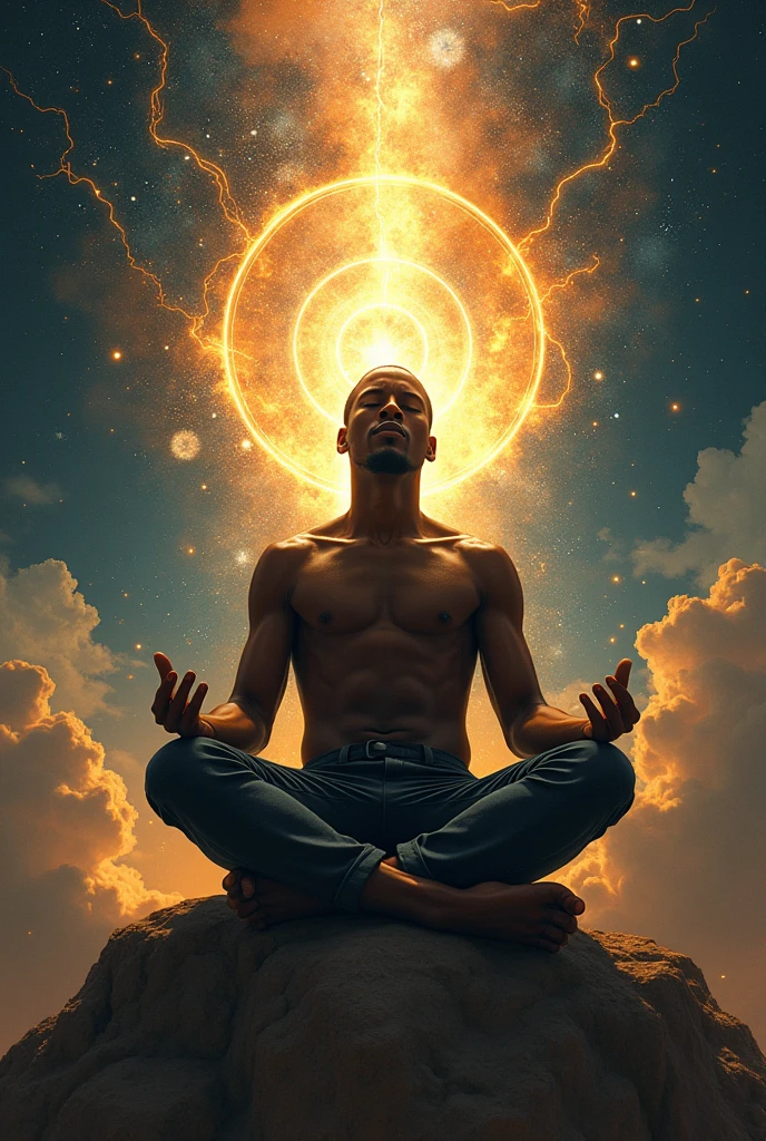 Express meditation power in artistic way by black men

