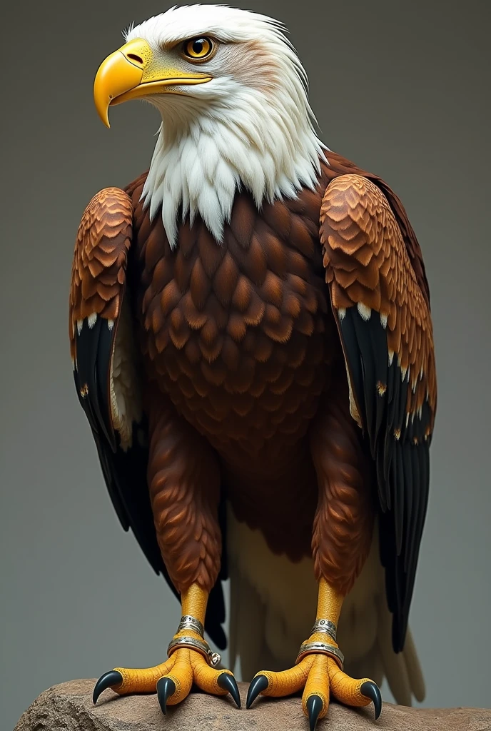 a humanoid eagle with many details such as muscle legs and wings

