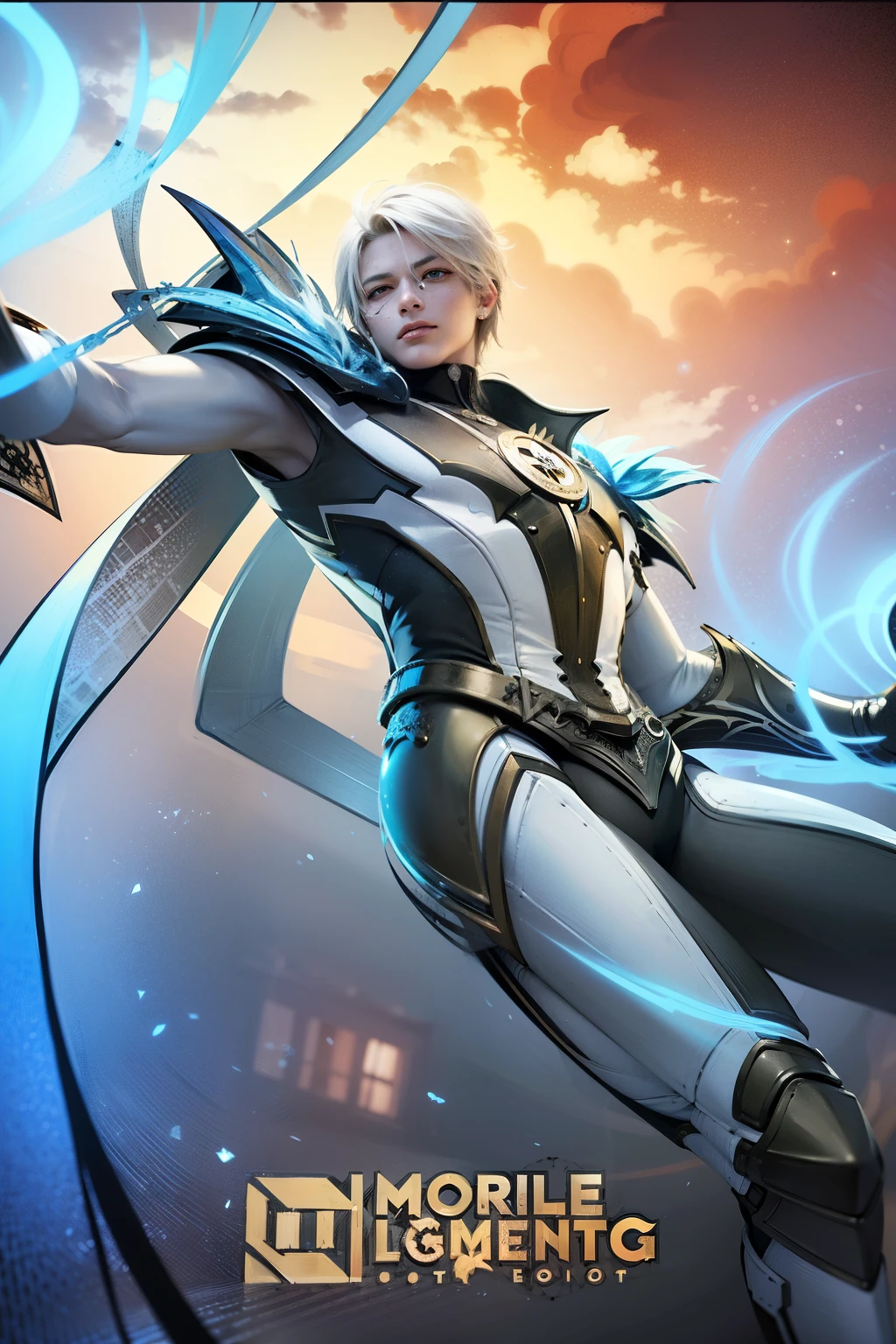 masculine male, masterpiece, ((perfect eyes)) best quality, (semirealism:1.9), beautiful lighting, (extremely detailed CG unity 4k fhd wallpaper), High Detail, Sharp focus, dramatic outdoors, 1 boy ,19 years old, white hair, light purpel eyes, smile.