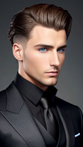 A man model Abramowicz stylish hair focus on face photo with color