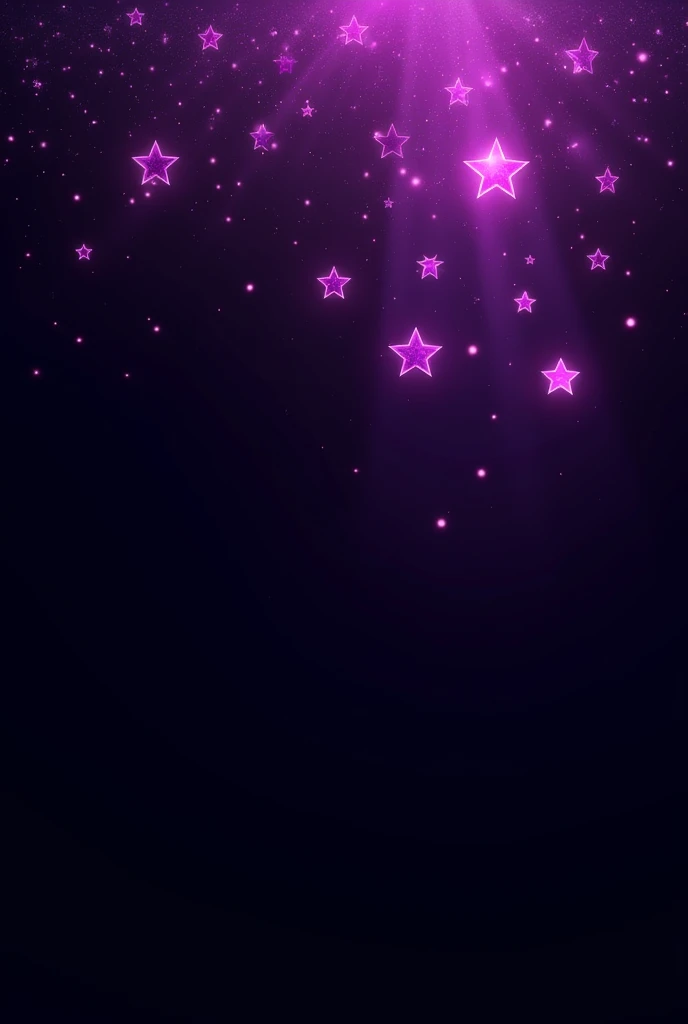 Twitter header with black background and purple neon stars on top