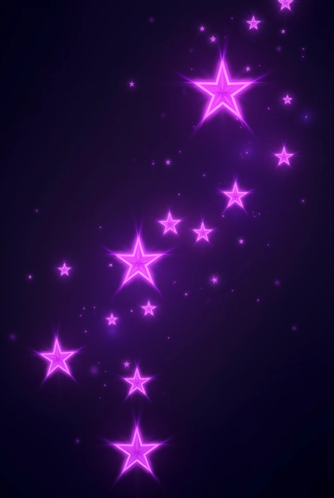 Twitter header with black background and purple neon stars all over it