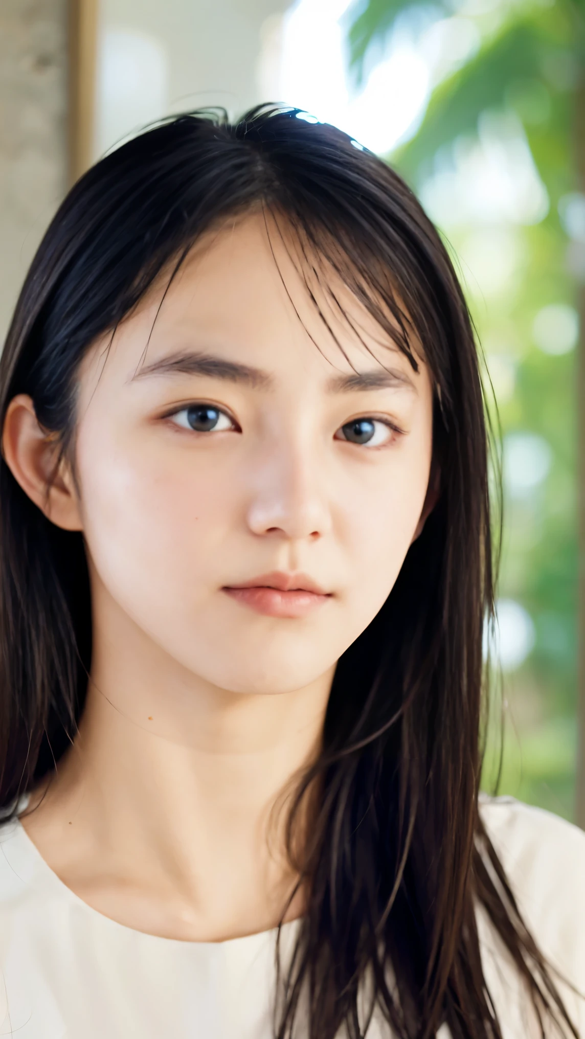 Everything modern:1.66, Cute Japanese Women Photos, smile, 20-year-old, Oil and hair palm for one-length straight hair:1.55, (photo Realistic:1.4), (hyper Realistic:1.4), (Realistic:1.3), (Smoother lighting:1.05), (Improving the quality of cinema lighting:0.9), 32K, 1 girl,20-year-oldの女の子, Realistic lighting, Backlight, The light shines on your face, Ray Tracing, (Bright light:1.2), (Improvement of quality:1.4), (Highest quality Realistic textured skin:1.4), fine grain, Detailed face,(smile:0), (Emphasis on face close-up:1.3), (Enhances the beauty of skin texture:1.1),((Extremely precise and accurate anatomy:1.0)), (Enhances the beauty of skin texture:1.1), Clean and glowing skin, mesh, thin:1.2, (Realistic:1.3), Realisticなライティング, (Smoother lighting:1.05), 32K, One Japanese woman, fine grain, Detailed face, (Film Grain:1.1),(Accentuates body lines:1.1), High resolution, Natural look, Kind eyes, Improves hair quality, Delicate light and shadow, Transparent muscles, Graceful pose, Beautiful Eyes, Sharp details, Soft light reflection, Beautiful contours, Delicate skin tone, Fine hair texture,Cute Japanese Women Photos,
