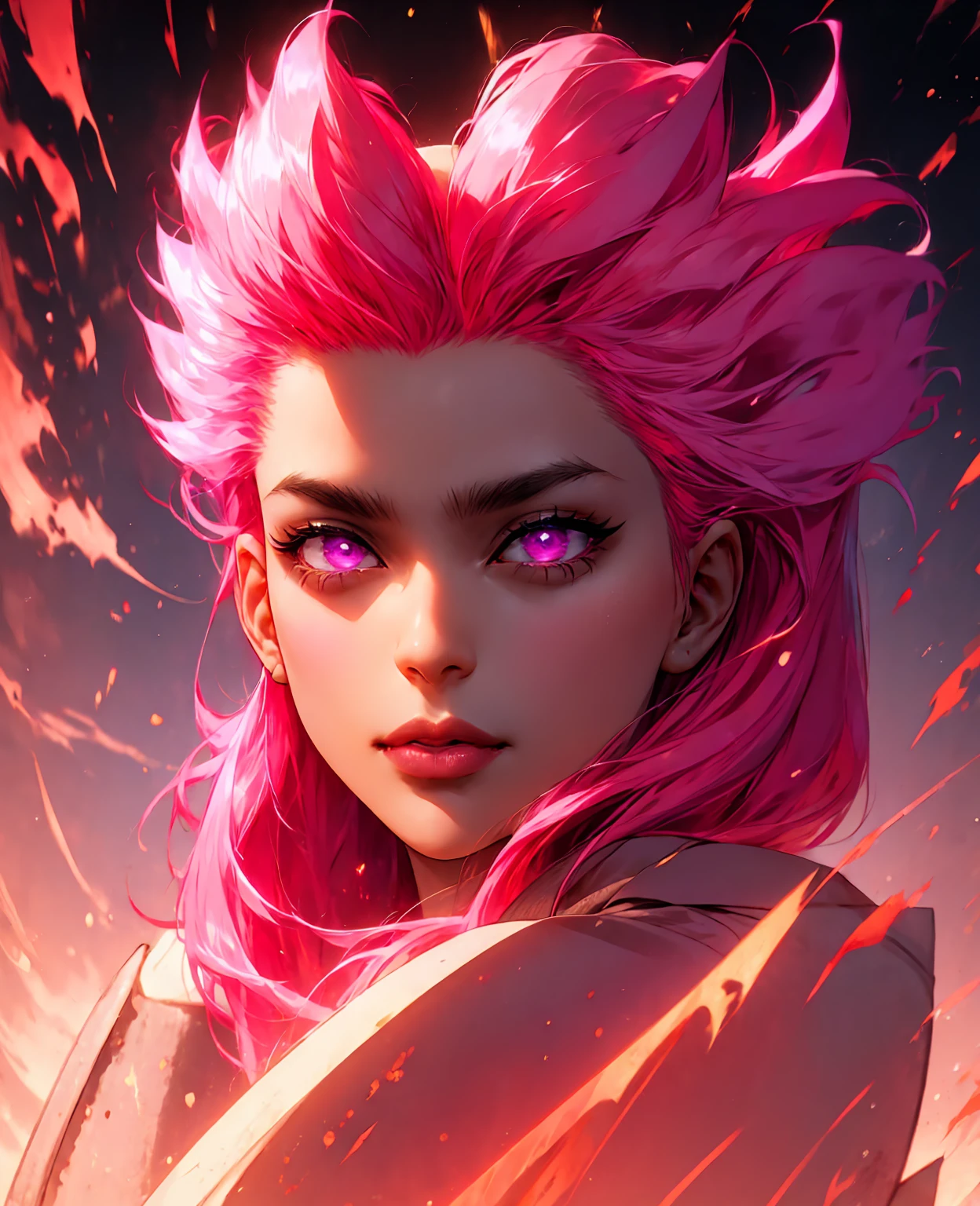 masterpiece, best quality, pink hair, pink eyes,, masterpiece, best quality,