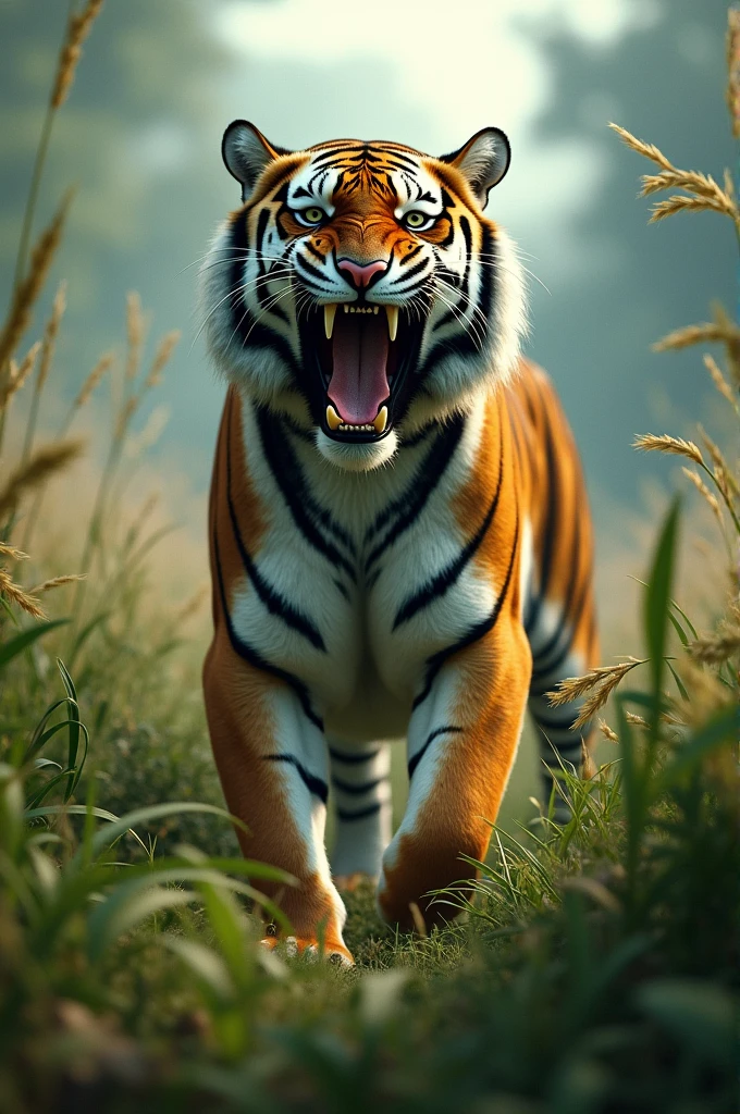 Tiger roars and the wind blows