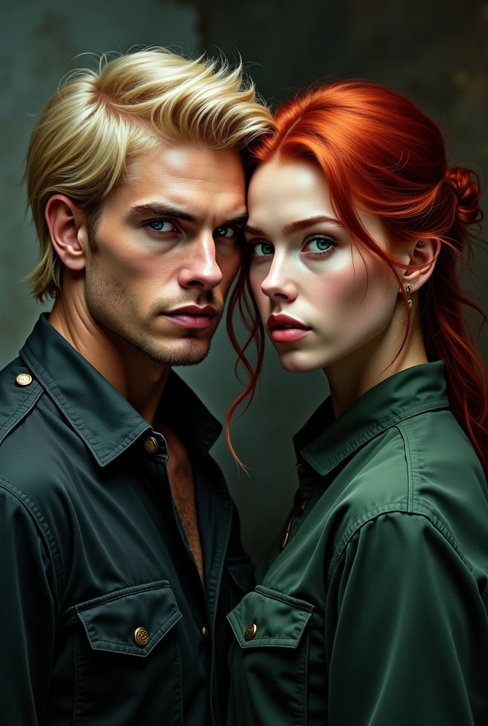 Blond man and redhead man