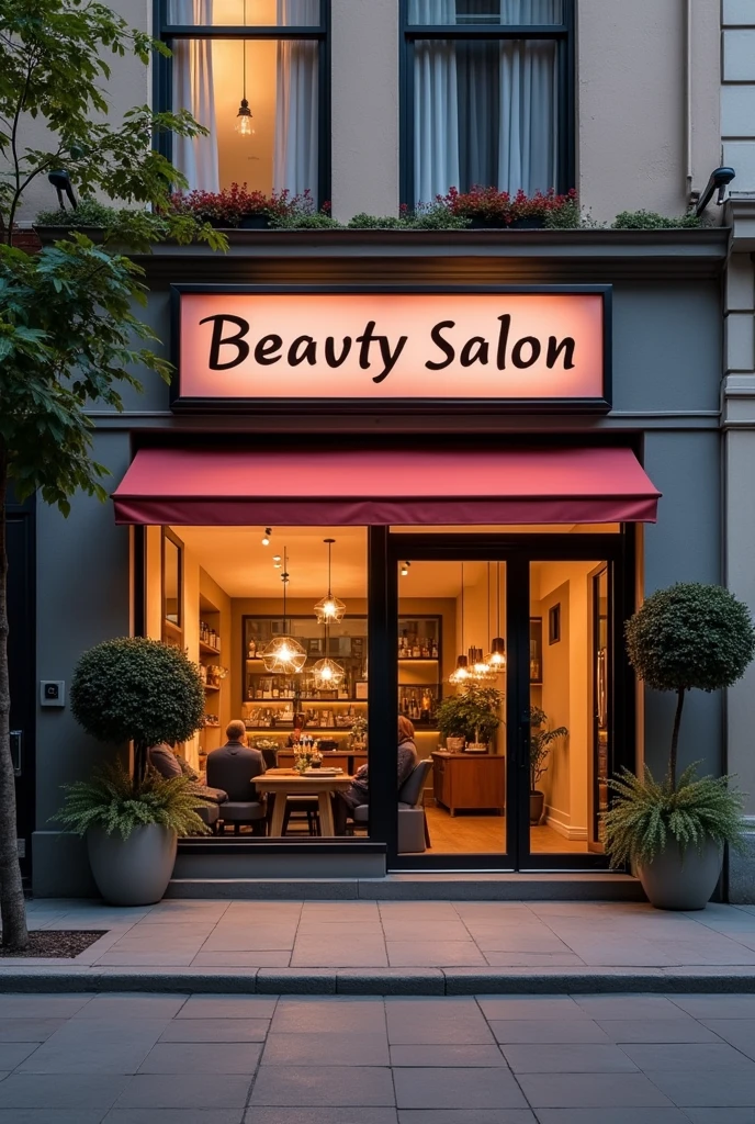 generates an image like for a news story about the opening of a beauty salon on a busy street