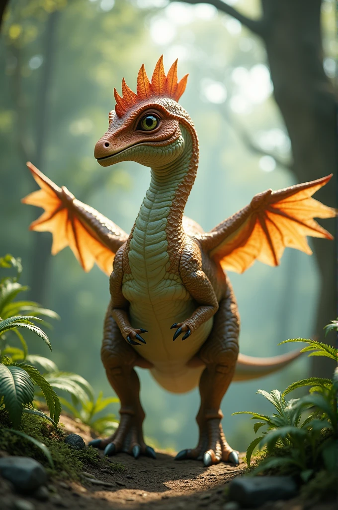Dinosaur with chicken wings and chicken beak