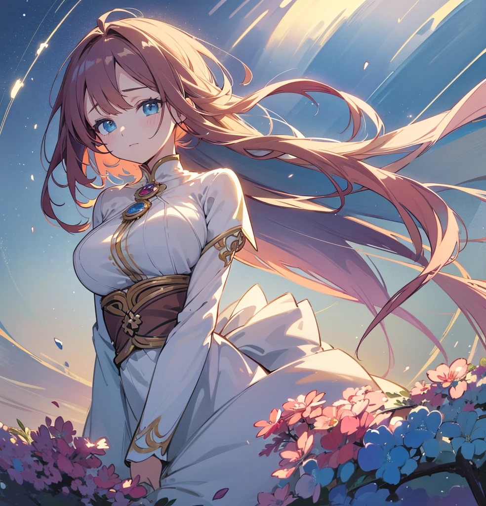 Official art using high quality hand-drawn watercolor sketch techniques. (Highest quality,4K,8k,High resolution,masterpiece:1.2),Very detailed,Beautiful attention to detail,girl with beautiful eyes, everyone, Beautiful Anime Girls, Cute Anime Girl, Smooth anime art, Anime Style, Elegant colors, Soft lighting, Delicate and beautiful wet eyes, Very coquettish, (Beautiful big breasts:1.2), (The right move:1.2),