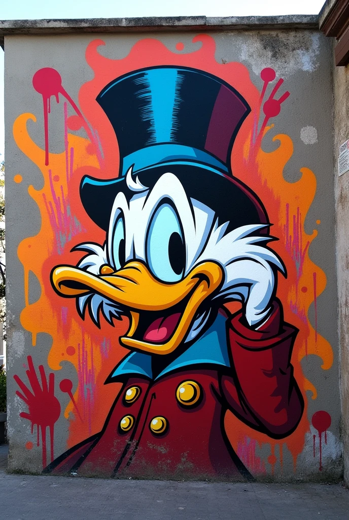 Un tag sur un mur écrit picsou